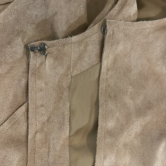 Tuzzi Brown Faux Leather and Suede Long Top Size 8 - Picture 13 of 16